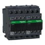 Set fra siden: Schneider Electric TeSys D reverserende kontaktor LC2D 32A, 2x3P, 24VDC styrespænding, viser samleklemmer og kompakt design.
