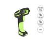 DeLock industriel 1D/2D-scanner set fra siden med markeringer for 433 MHz, Bluetooth og LED.