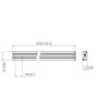 Teknisk tegning af Vogels Connect-it Pole PUC 2927, viser dimensioner for 270cm stang og 71mm bredt endestykke.