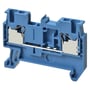 Omron feed-through DIN-skinne klemrække med push-in plus forbindelse i blå plast til 2,5 mm² ledere.