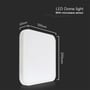 Dimensioner for V-TAC 18W LED loftlyset vises; 295x295x65 mm, med teksten 'LED Dome light With microwave sensor'.