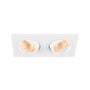 SLV NEW TRIA downlight i hvid med to lyskilder, der udsender et varmt lys med 38 graders spredning.