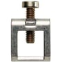 Weidmüller Spændebøjle ZB 16 ZKSC i grå metal med en synlig skruetilslutning og 16mm2 størrelse, passer til 10x3mm skinne.