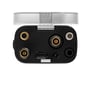Undersiden af 4smarts Voltpump X med åbent dæksel og flere synlige tilslutninger.