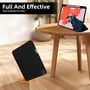Demonstration af 4smarts Folio Case Basic's drop protection, hvor etuiet falder fra et bord uden skade på iPad Pro 11".
