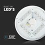 Bagside af V-TAC LED dome lys, viser det interne kredsløb med indbyggede LED'er og 120° spredning.