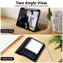 Viser to vinkler af 4smarts Folio Case Basic til iPad: viewing angle til at se video og typing angle til at skrive.