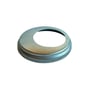 Vestjydsk Beslag brøndkrave i zink, designet til 130 mm PVC-rør med 76 mm huldiameter og 110 mm ydre diameter.
