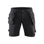 Blåkläder shorts 15201645 i sort/mørk grå, størrelse 54, vist forfra med mange praktiske lommer og 4-vejs stretch materiale.