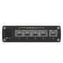 Teltonika TSW101-netværksswitch med fem nummererede RJ45-porte og markering af PoE-udgang.