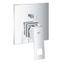Grohe Eurocube 1-grebs forplade i krom med blank overflade, monteret på et firkantet dæksel med tydeligt greb.
