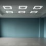 V-TAC 60x60 LED-paneler med ottekantet lysramme lyser i loftet i et tomt rum.