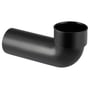 Sort Geberit PEH afløbsbøjning til gulvstående toilet, med 90 mm diameter og en 88,5° vinkel for tilslutning.