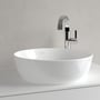 Villeroy & Boch Artis 4179 håndvask set forfra med kumme og høj kromfarvet vandhane på bordpladen.