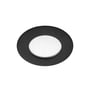 SG Armaturen Ledstar Slim downlight i sort metal med et reflekterende, mønstret glas i midten.