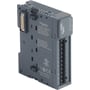 Schneider Electric Modicon TM3 udvidelsesmodul med 8 digitale PNP transistorudgange og skrueklemme, vist fra siden med mærkater.