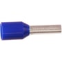 Nærbillede af et blåt, isoleret Elpress ABIKO terminalrør KA2,5-8ETD med fortinnet kobberleder.