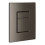 Grohe Skate Cosmopolitan betjeningsplade i sort krom, 156 x 197 mm, med dobbeltskyls-/start-stop-funktion på hvid baggrund.