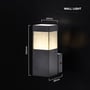 Målskitse af den sorte V-TAC GU10-væglampe med lampen vist sammen med målene 160, 60 og 88 mm.
