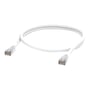 Ubiquiti UISP patchkabel til udendørs brug på 1 meter, hvid CAT5e med afskærmede RJ45 stik i hver ende.