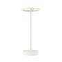 SLV VINOLINA ONE akku bordlampe i mat hvid aluminium med en cirkulær lyskilde og indbygget touch-afbryder på foden.