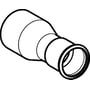 Stiliseret tegning af Geberit Mapress reduktion i kobber, viser overgangen fra 42 mm til 22 mm diameter.
