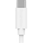 USB-C-stikket på det hvide USB-A til USB-C-ladekabel på 100 cm vist tæt på forfra.