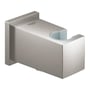 Grohe Euphoria Cube slangeudtag i messing Supersteel finish med 1/2" gevind og integreret bruseholder.