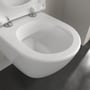 Villeroy & Boch Subway 2.0 kompakt, hvid vægskål set skråt ovenfra med den åbne skål tydeligt vist.