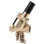 Frese PV Compact DN25L dynamisk differenstrykregulator i DZR messing med 1" muffetilslutning, trykudtag og aftap.