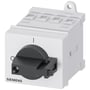 Siemens 3-polet hovedafbryder 32A, 400V, med sort knopbetjent mekanisme og tydelig Siemens-logo på hvid baggrund.