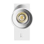 SpectrumLED Squalla Variosa Flexi Switch GU10-væglampe set forfra med synlig fatning og kontakt på vægpladen.