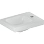 Geberit iCon Light håndvask, 380 mm x 280 mm, hanehul højre, opbevaring højre, KeraTect