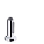 Hansgrohe Allegra Variarc udtræksbruser i Steel Optik (mat krom) med en grå gribeflade på en hvid baggrund.