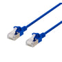DELTACO U/FTP Cat6a tyndt patch kabel, 2 meter, blå