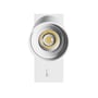 Frontvisning af SpectrumLED Squalla Variosa Flexi Switch GU10 væglampens lampehoved med GU10 fatning og afbryder på basen.
