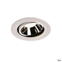 SLV NUMINOS MOVE L indbygningsspot i hvid/krom med 25W LED, der kan kippes og drejes på hvid baggrund.