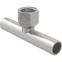 Geberit Mapress tee fitting, 54 x 1/2" x 54 mm, med udvendig gevind og pres-tilslutning i rustfrit stål.