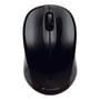 Den sorte trådløse Verbatim Wireless Mouse GO NANO set ovenfra med rullehjul og tre knapper.