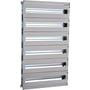 Schneider Electric Din-indsats DLM 24 modul 400x300, vist forfra med 8 rækker af skinner til udstyr.