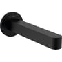 Hansgrohe Finoris indbygningskartud i mat sort med et fremspring på 174mm og G ½ tilslutning på en hvid baggrund.
