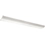 SG Armaturen Wave 1200 LED armatur i hvid med integreret HF sensor, 3000K, 5280lm, IP44 og akryl afskærmning, vist fra siden.