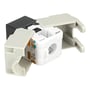 Sort Delock Keystone modul med RJ45 jack og LSA-tilslutning, Cat.6 UTP, med åbne beskyttelsesklapper.