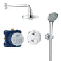 Grohe Grohtherm Rainshower indbygnings brusesæt, 160 mm hovedbruser + håndbruser, 2-grebs, Krom