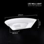 Målskitse af den hvide V-TAC LED-væglampe med PIR-sensor viser målene 270 × 70 × 135,3 mm.