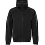 Kansas sweatjakke i sort, model 300498, vist forfra med lynlås, lommer og justerbar hætte i str. 2XL.