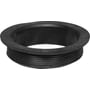 Purus gumminippel til afløb, 100/75 mm, lavet af sort EPDM-gummi med tydelige gevinddetaljer.