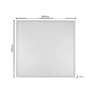 Målskitse af Neutral LED-panel med hvid kant, hvor bredden og højden er angivet til 595 mm og tykkelsen til 28 mm.