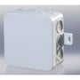 Lukket MTO Electric samledåse E125, grå, 75x75x40 mm, IP54, med udvendig befæstelse på siden.