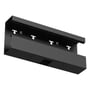 Wibe T-stykke WGX-S TSN, 170x72, i sort RAL9017/30, vist fra venstre med tydelige monteringshuller.